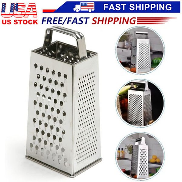 Kitchen Stainless Steel 4-Sided Box Food Grater Vegetable Cheese Slicer Shredder gallery