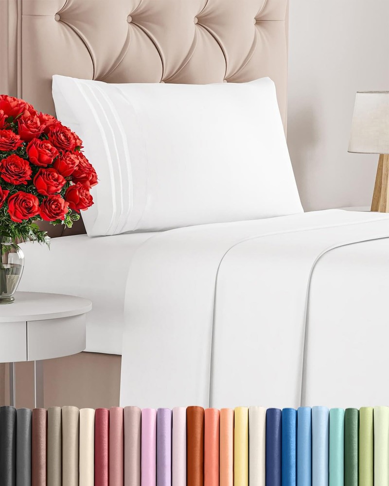 Twin Size 3 Piece Sheet Set - Comfy Breathable & Cooling Sheets - Hotel Luxury