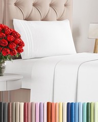 Twin Size 3 Piece Sheet Set – Comfy Breathable & Cooling Sheets – Hotel Luxury