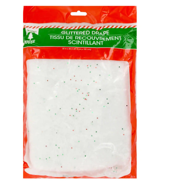 New Christmas House Glittered Drape Snow Blanket 32” x 40” ~ Qty 1 gallery