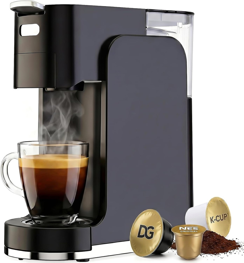 Versatile Single Serve Coffee Maker: Hot/Iced, 20 Bar Espresso, 3 Sec Heat-Up