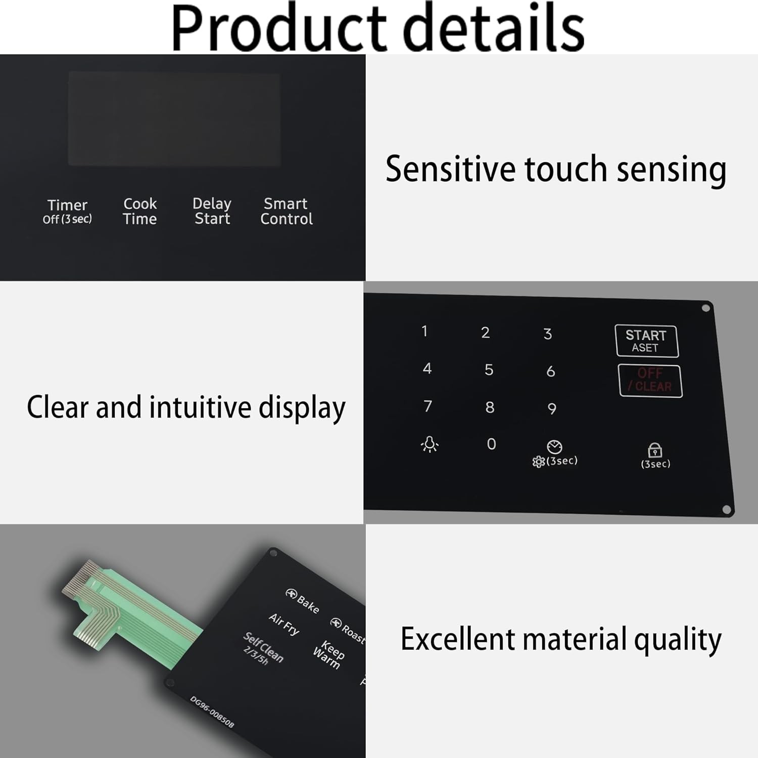 Touchpad Control Panel DG96-00850B For Samsung Gas Ranges NX60A6511SS/AA-01 gallery