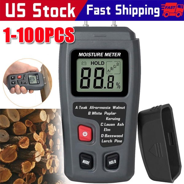 Digital LCD Wood Moisture Meter Detector Tester Wood Firewood Paper Cardboard gallery