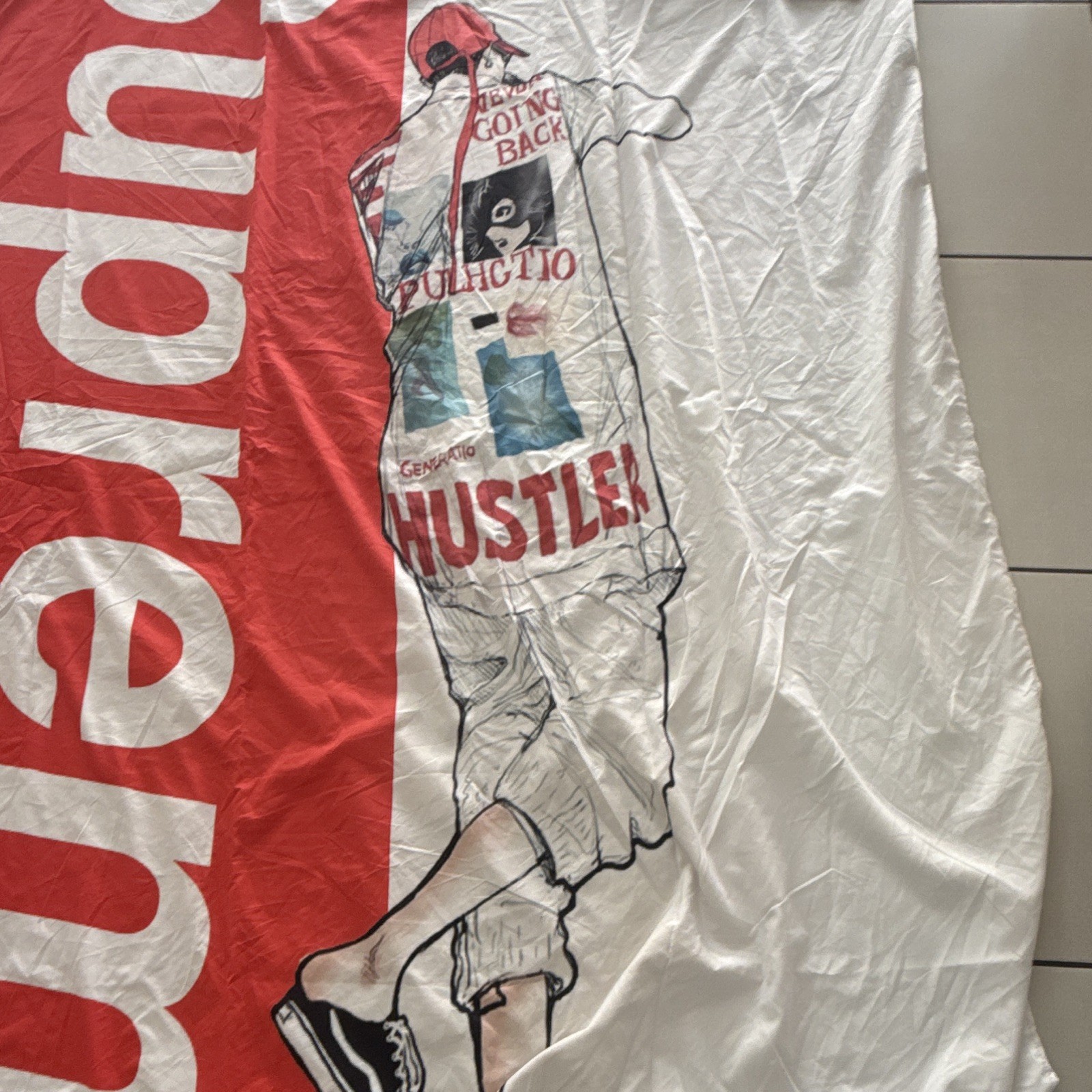Supreme Box Logo Full/Queen Duvet Set Red/White Graphic Print Cotton SS19A12650 gallery