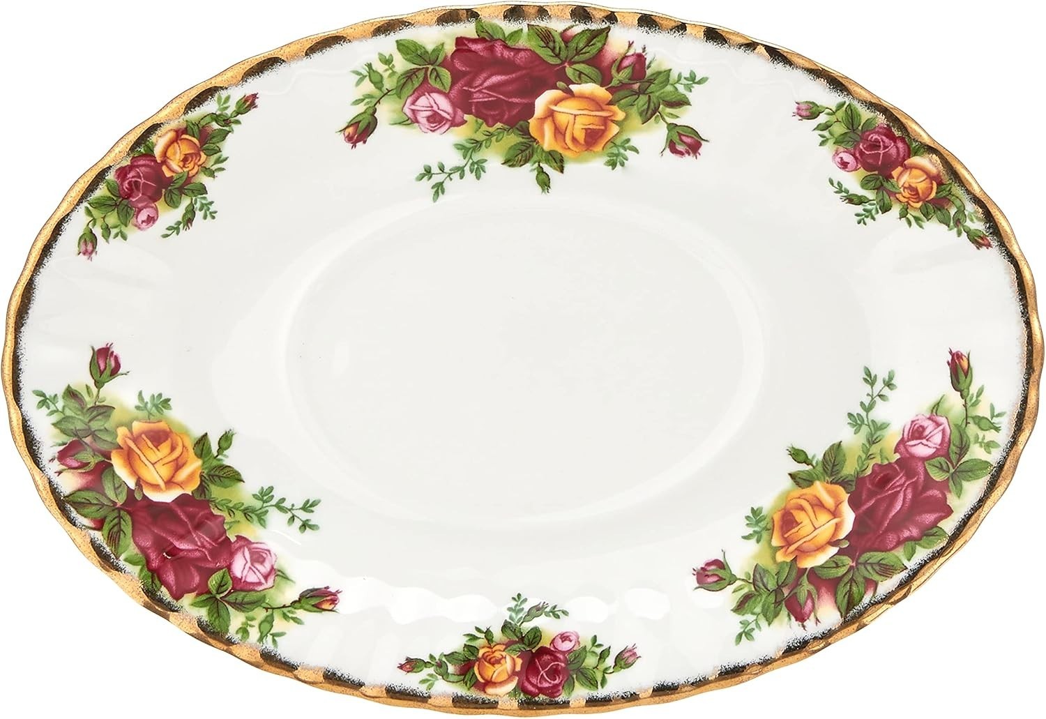 Royal Albert Old Country Roses Sauce Gravy Boat Stand gallery