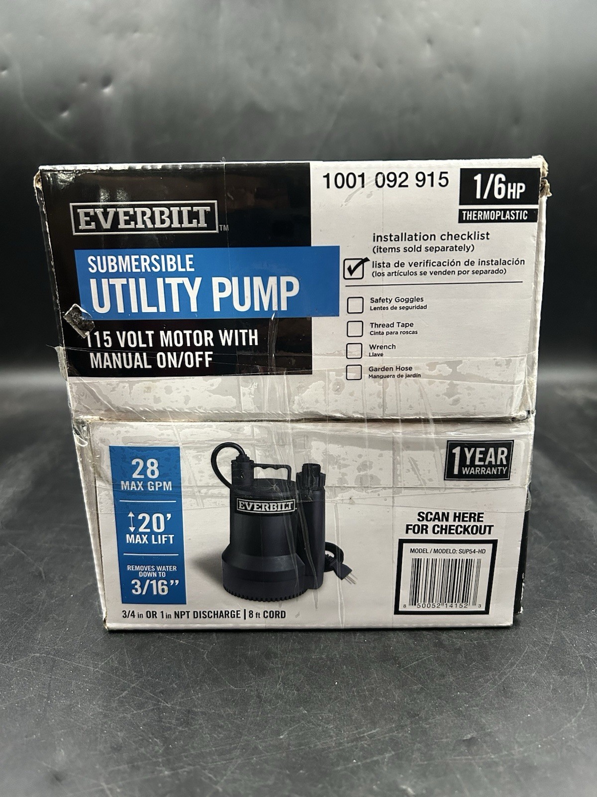 Everbilt 1/6 HP Plastic Submersible Utility Pump SUP54-HD New gallery