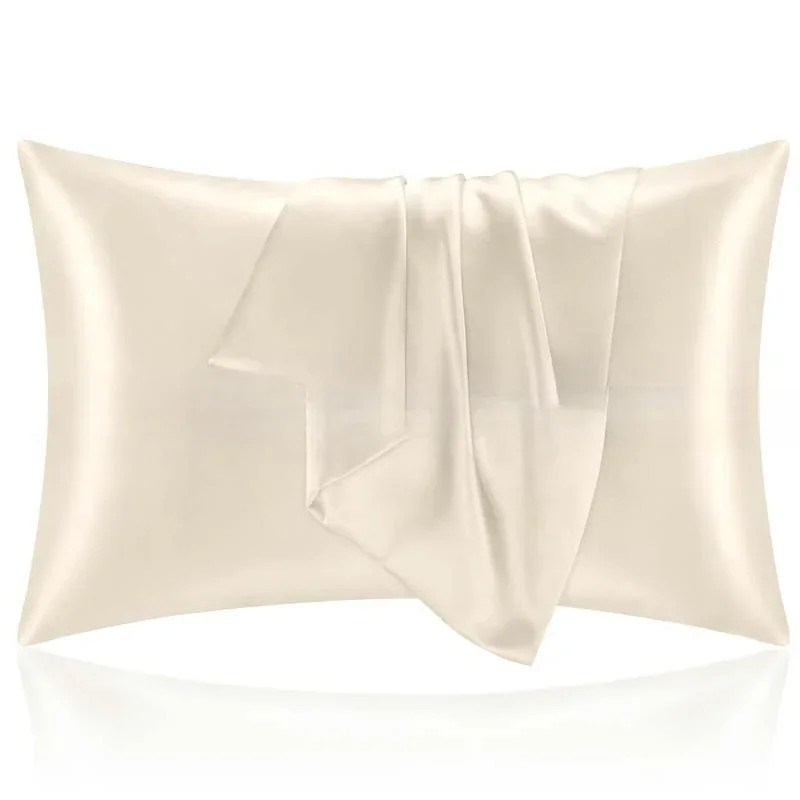 Solid Silk Pillowcases Decorative Luxury Cushion Cover Envelope Style Hair Skin gallery