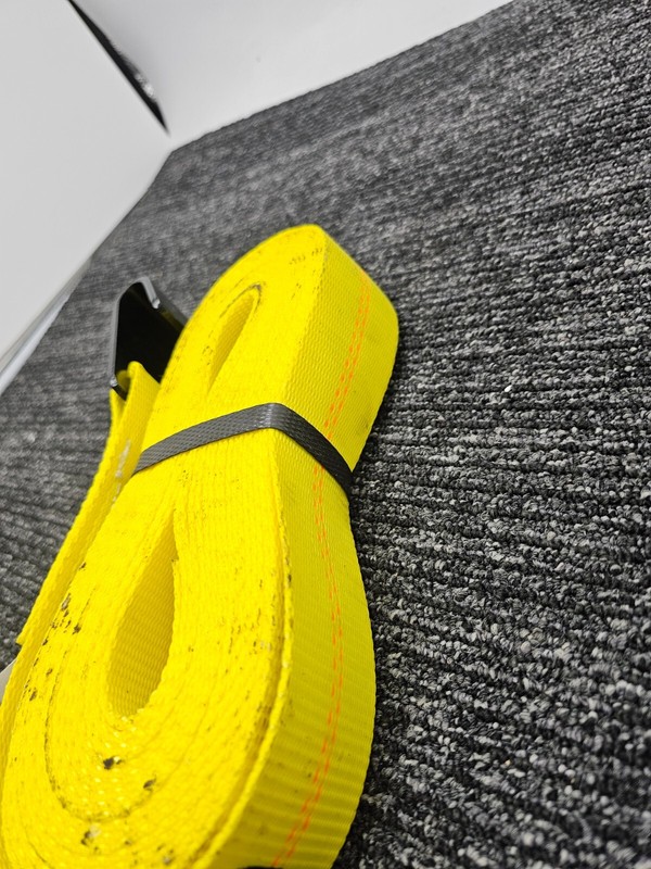 USCC 230FH 2" X 30' Winch Strap w/Flat Hook and Yellow Webbing Polyester gallery