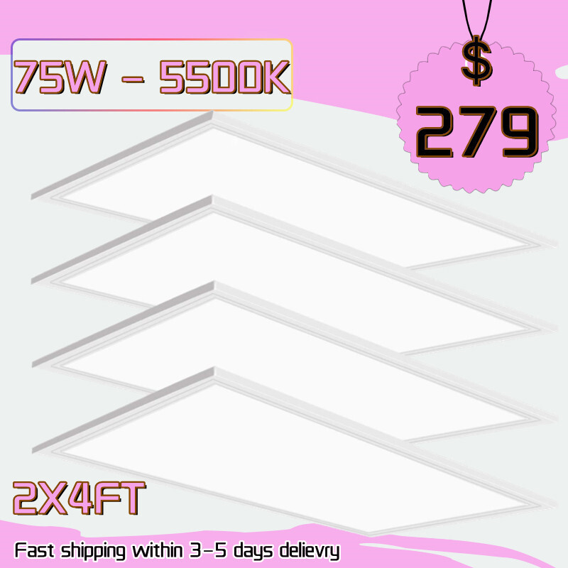 2x4 FT LED Flat Panel Light 75W, Drop Ceiling Light LED Fixture for Home Office