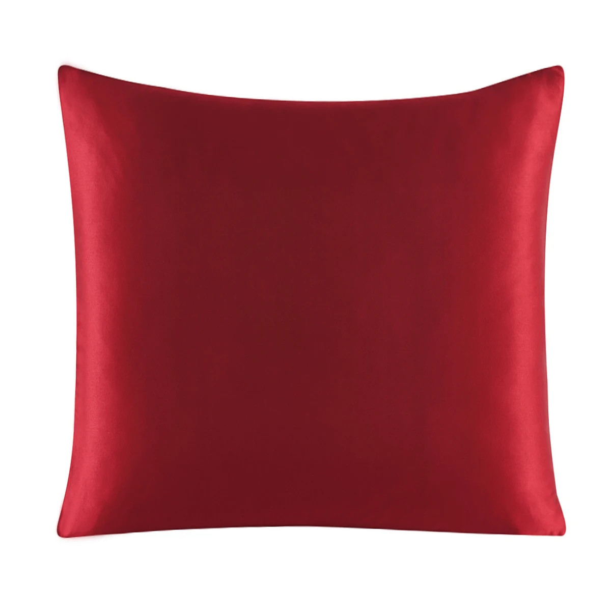 100% Pure Silk Pillowcase With Zipper Cushion Pillow Cover Solid Multicolor Many gallery