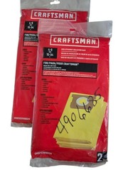 Craftsman High Efficiency Collection Bags 4-9 Gallon Vacuum (2) Lot Of 2 New