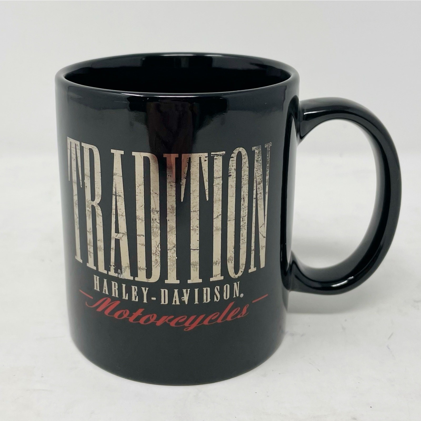 Harley Davidson Black Coffee Mug TRADITION Silver Red 2000 gallery