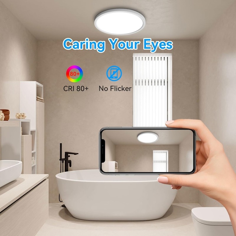 2Pack LED Flush Mount Ceiling Light 24W Ultra Thin Round White 3000k 4000k 6500k gallery