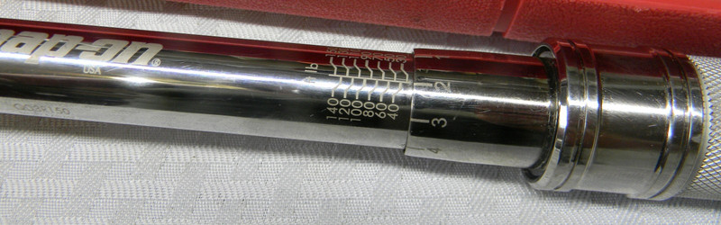 SNAP-ON 1/2" DR ADJ FIXED-RATCHET CLICK-TYPE TORQUE WRENCH 30-150 FT.LB #QD3R150 gallery