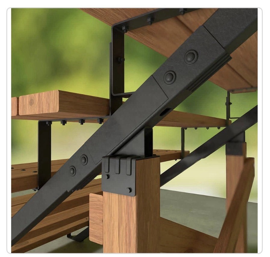 Peak Powder Coated Steel Stair Riser (Stringer) Connector Matte Black for 4-Step gallery