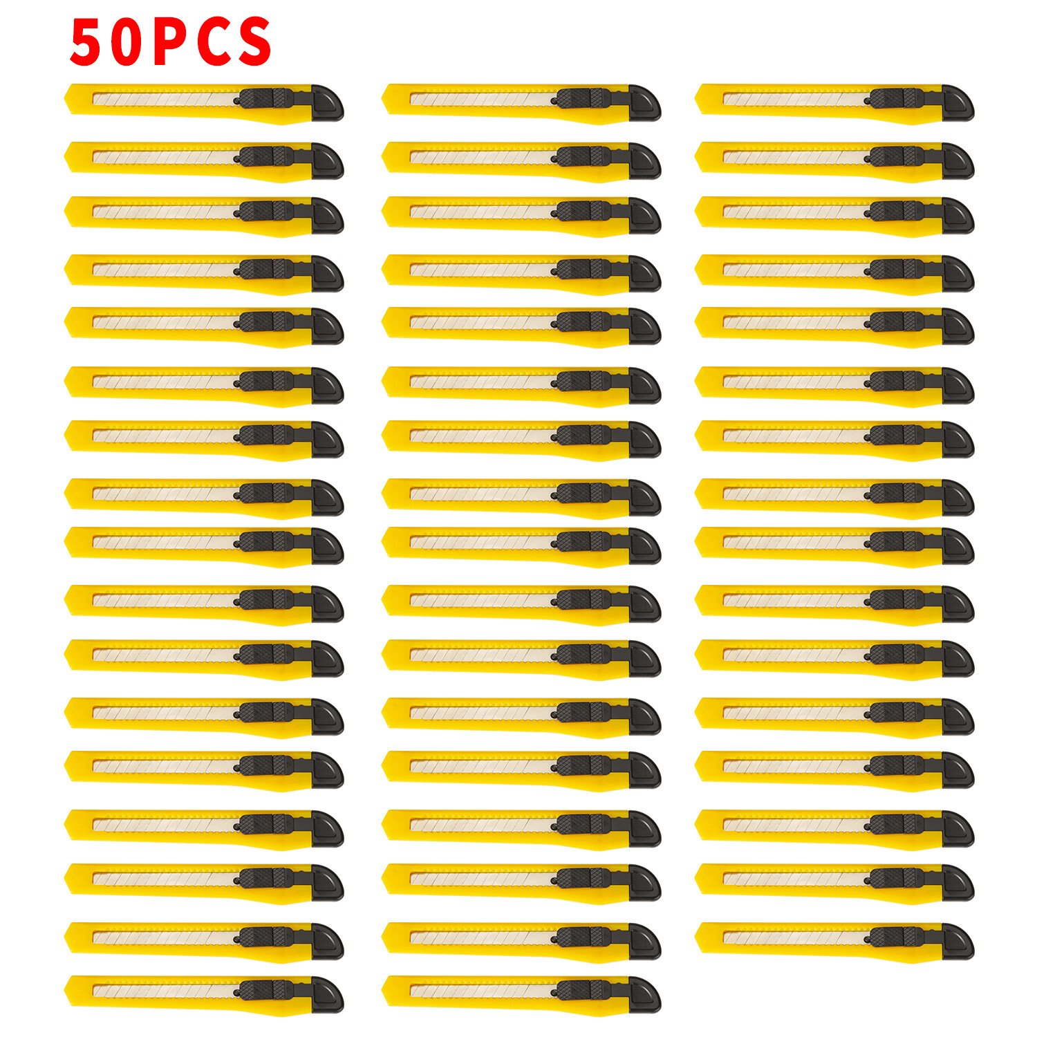 20/50x Bulk Small Yellow Utility Knife Box Cutters Snap Off Blade 9MM Blade gallery
