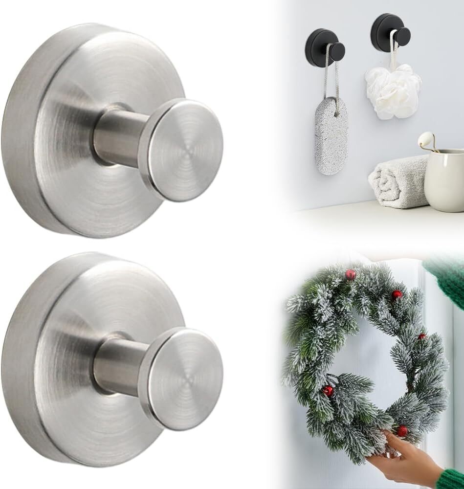 4x Suction Cup Hooks Waterproof Shower Hooks Bathroom Towel Hanger Punch-Free US gallery