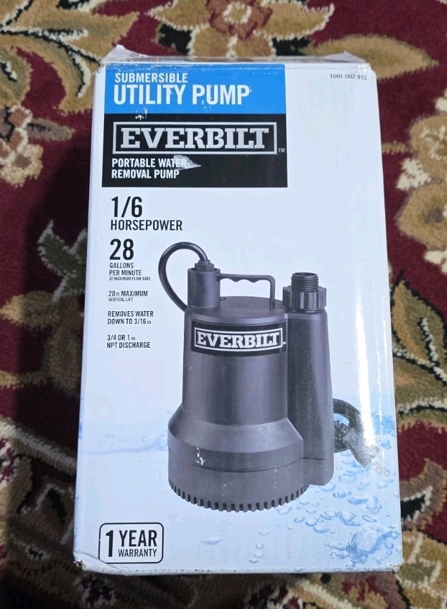 Everbilt 1/6 HP Plastic Submersible Utility Pump SUP54-HD 28 GPM gallery