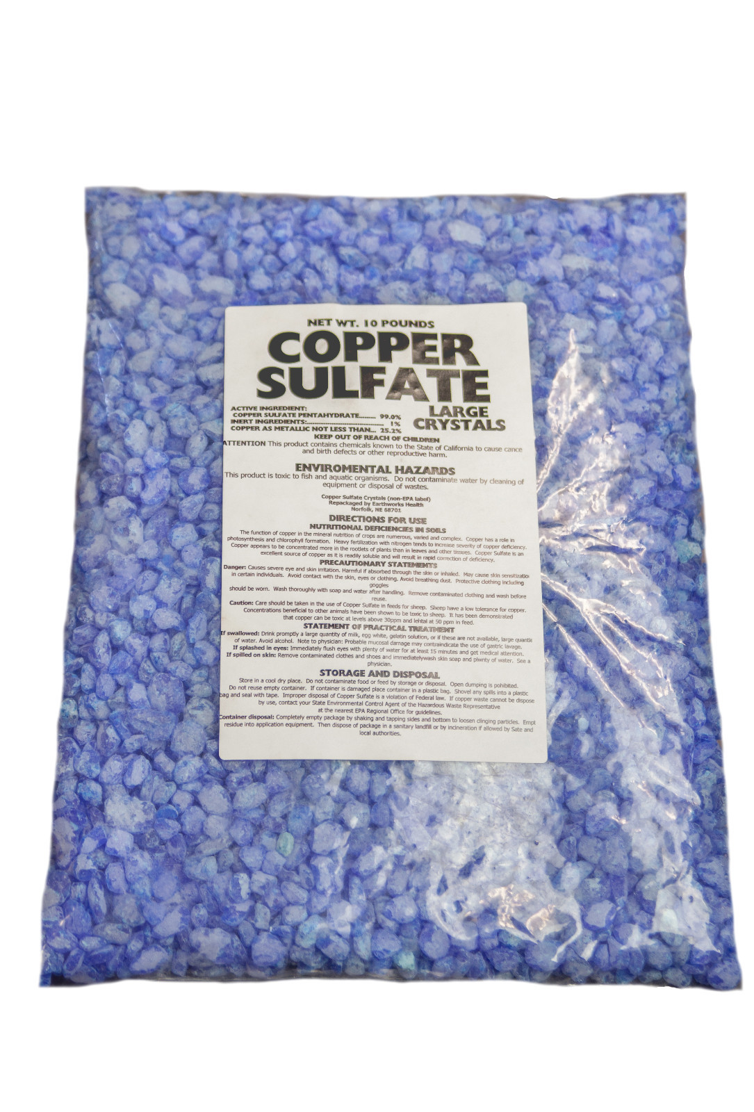 Copper Sulfate Crystals 10lb Bag (LARGE CRYSTAL) gallery