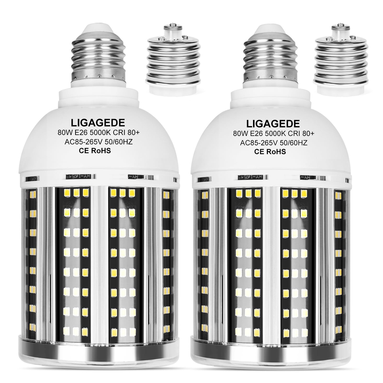 2 Pack 800W Equivalent Led Corn Light Bulb, 8000 Lumen 5000K Daylight White 8... gallery