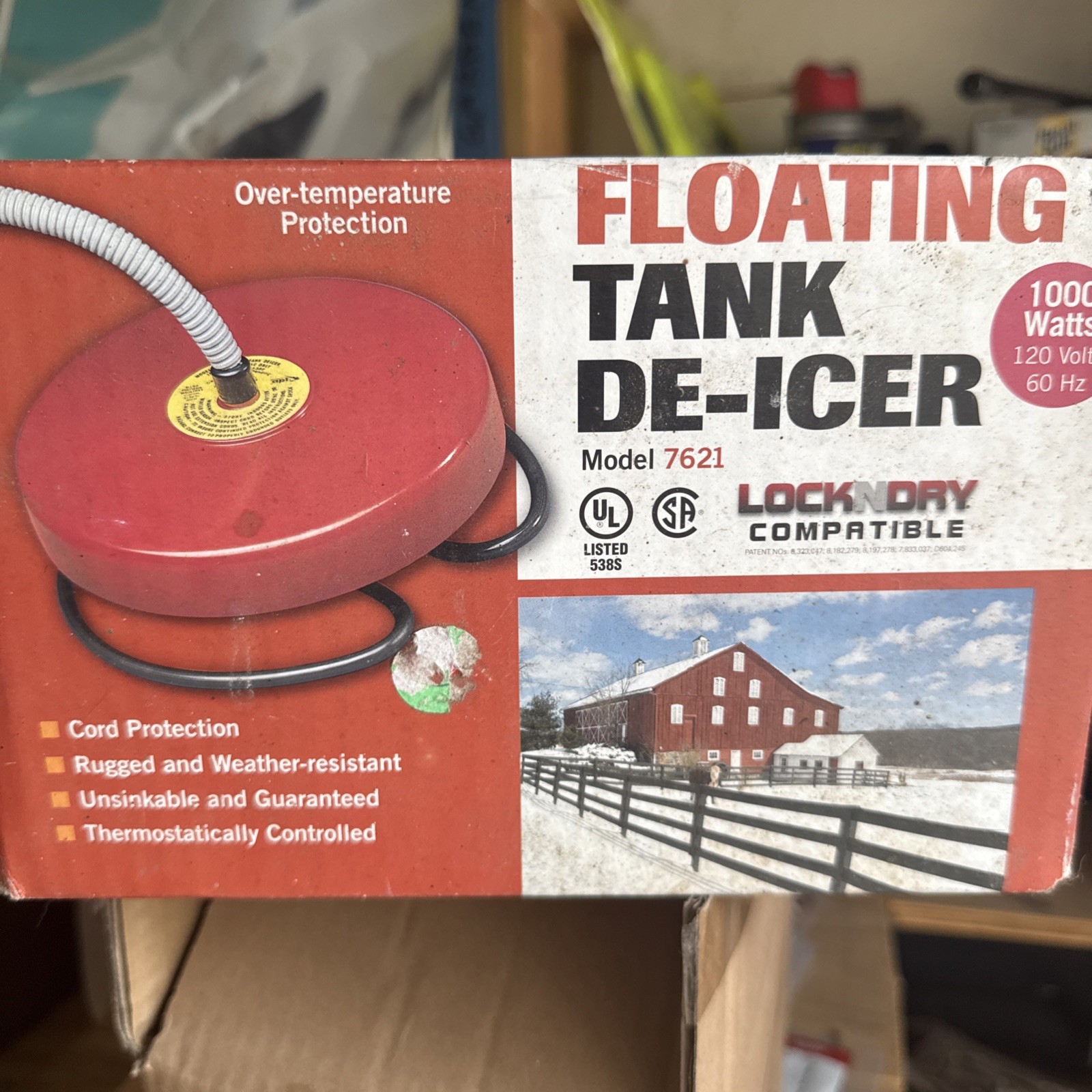 Allied Precision 7621 1000-Watt Floating De-Icer, Red (70-100 Gallons) gallery