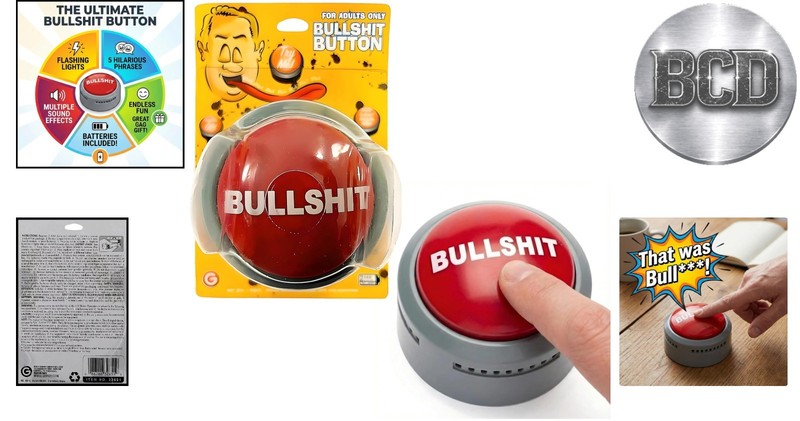 Bullshit Button – Hilarious Gag Gift with Sound & Lights – Batteries Included gallery