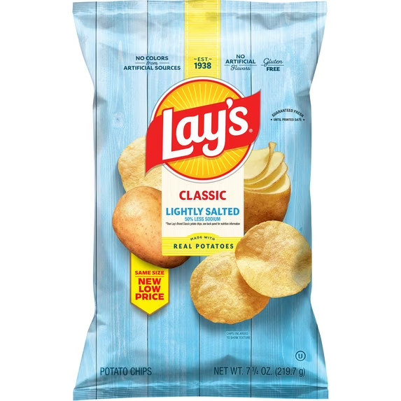 Lay's Lightly Salted Classic Potato Chips 7.75 oz Lays (Pack of 1) gallery