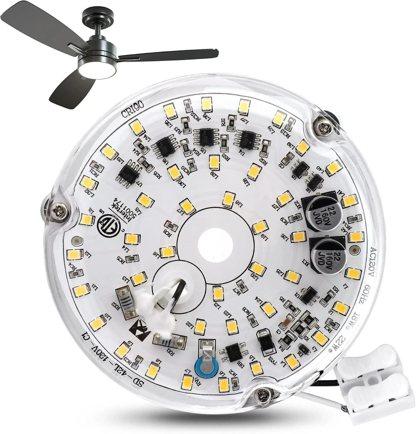 4 Inch 18w Universal Ceiling Fan Light Kit, 6000K 1800LM 120V LED Ceiling Fan Li gallery