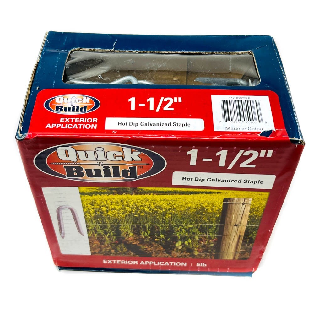 Quick Build 112HGST5LB Hot Dip Galvanized Fence Staples 9ga 1-1/2 in, 5 lb Pack gallery