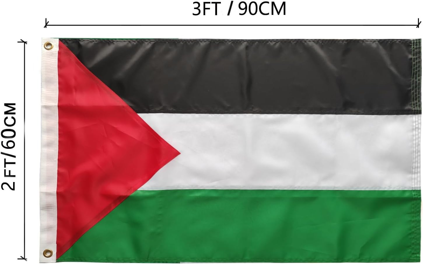 Palestine Flag Palestinian Flag 2X3Ft -(60X90Cm) Sewn Stripes 210D Heavy Duty Po gallery