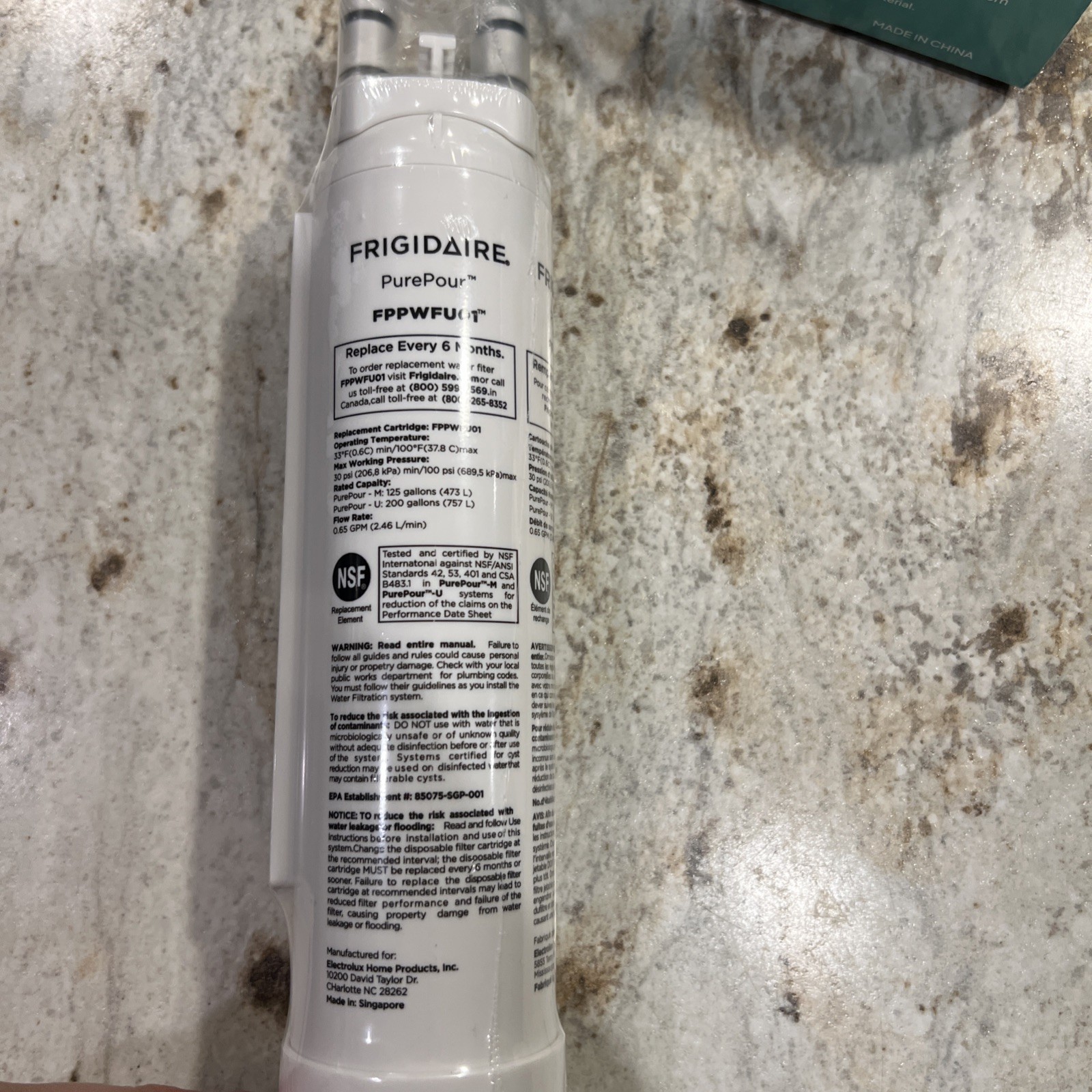 1 pack Frigidaire FPPWFU01 PWF-1 Refrige PurePour Water &Ice Refrigerater Filter gallery