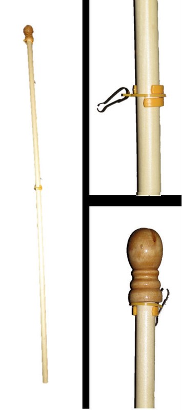 TWC 56" Solid Pine Wooden House Flagpole - Wall Mount Wood Flag Pole 0.9" Dia. gallery