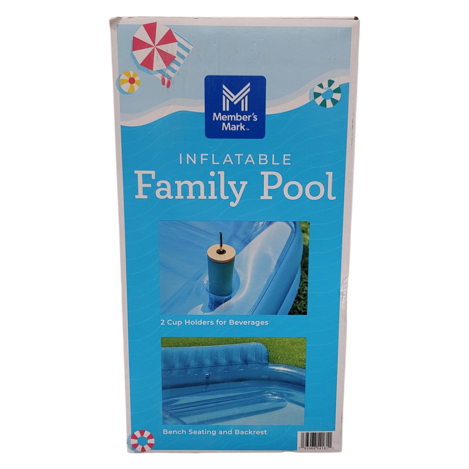 Member's Mark 10 foot Long Inflatable Family Pool with Cup Holders gallery