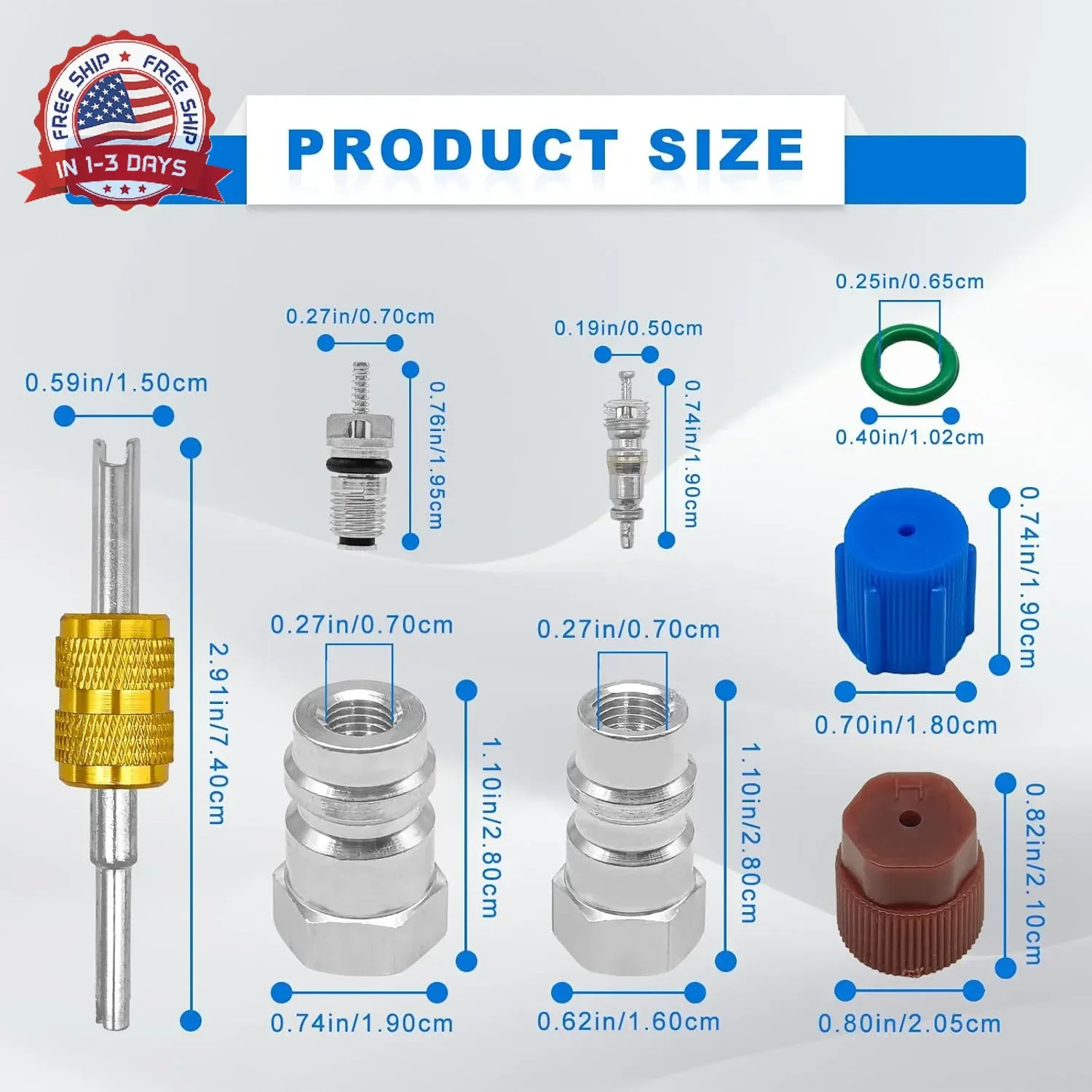R12 to R134A Conversion kit, AC Retrofit Fitting Adapter Kit,R12 R22 to R134A Hi gallery