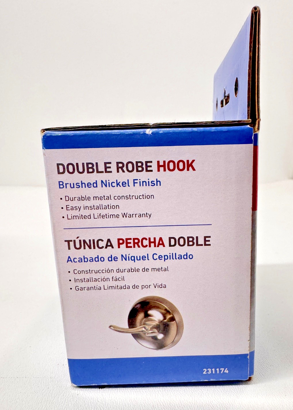 Homepointe Double Robe Hook Brushed Nickel 231174 New True Value gallery