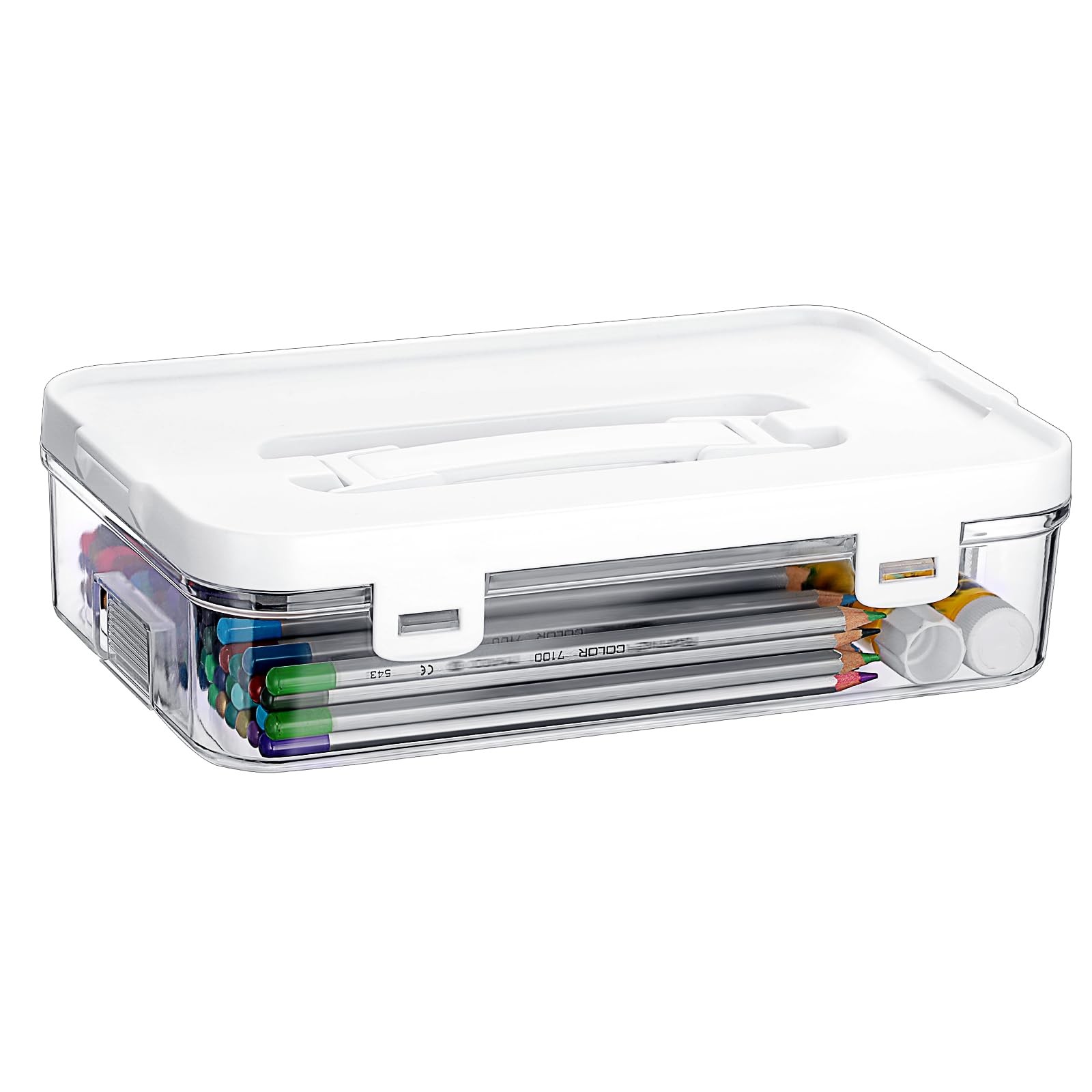 Clear Plastic Storage Container with Lid & Handle, Multipurpose Craft Organiz... gallery