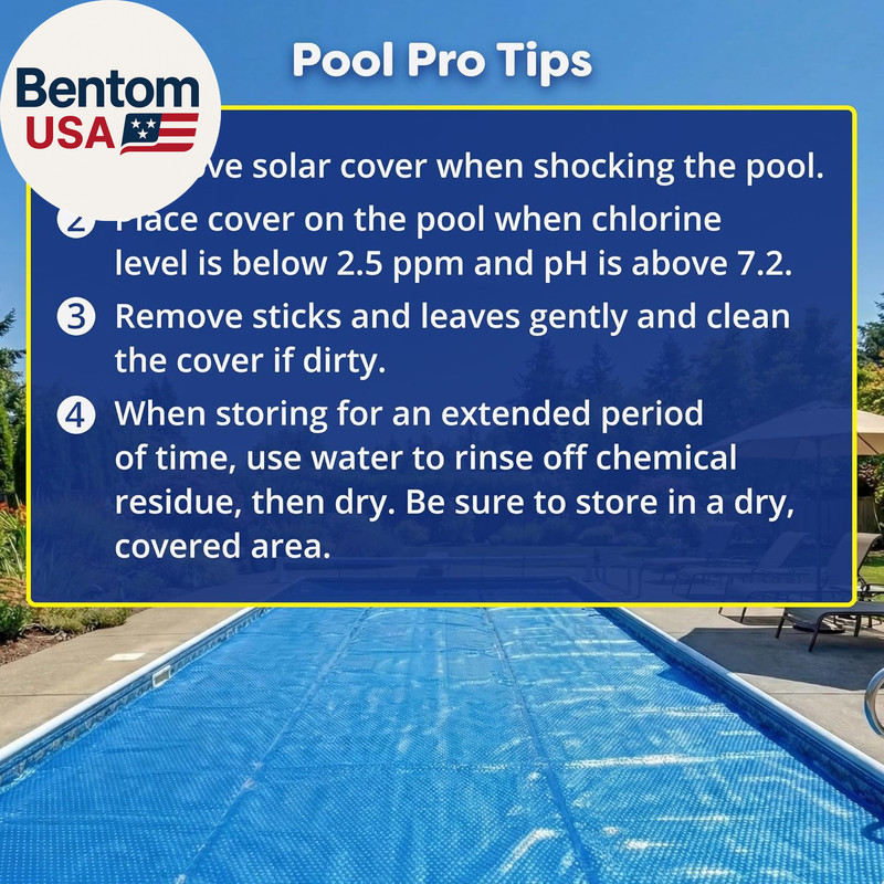 16' X 32' Premium Blue Rectangle Solar Pool Cover 12 Mil for Solar Heating above gallery