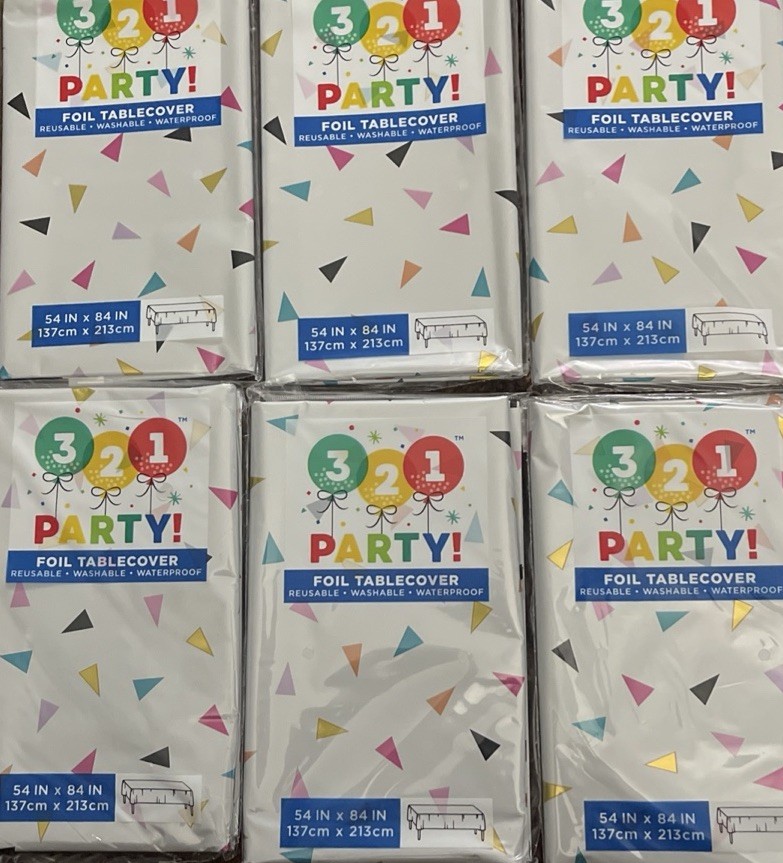 321 Party Reusable Foil Plastic Party Table covers. 35849 6 Pack. 54”x 84” New gallery