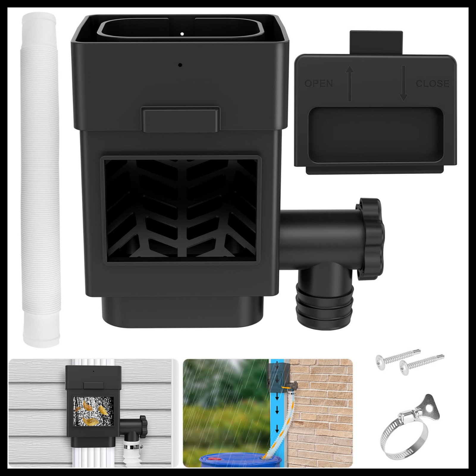 US Rainwater Collection System Downspout Diverter- 2x3"/3x4" Downspout gallery