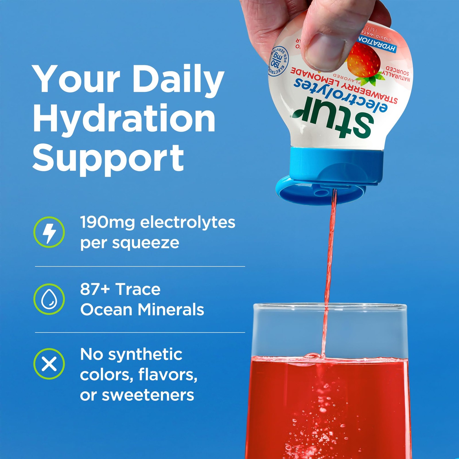 Stur Black Raspberry Electrolyte Water Enhancer | 5 Bottles, 90 Drinks gallery