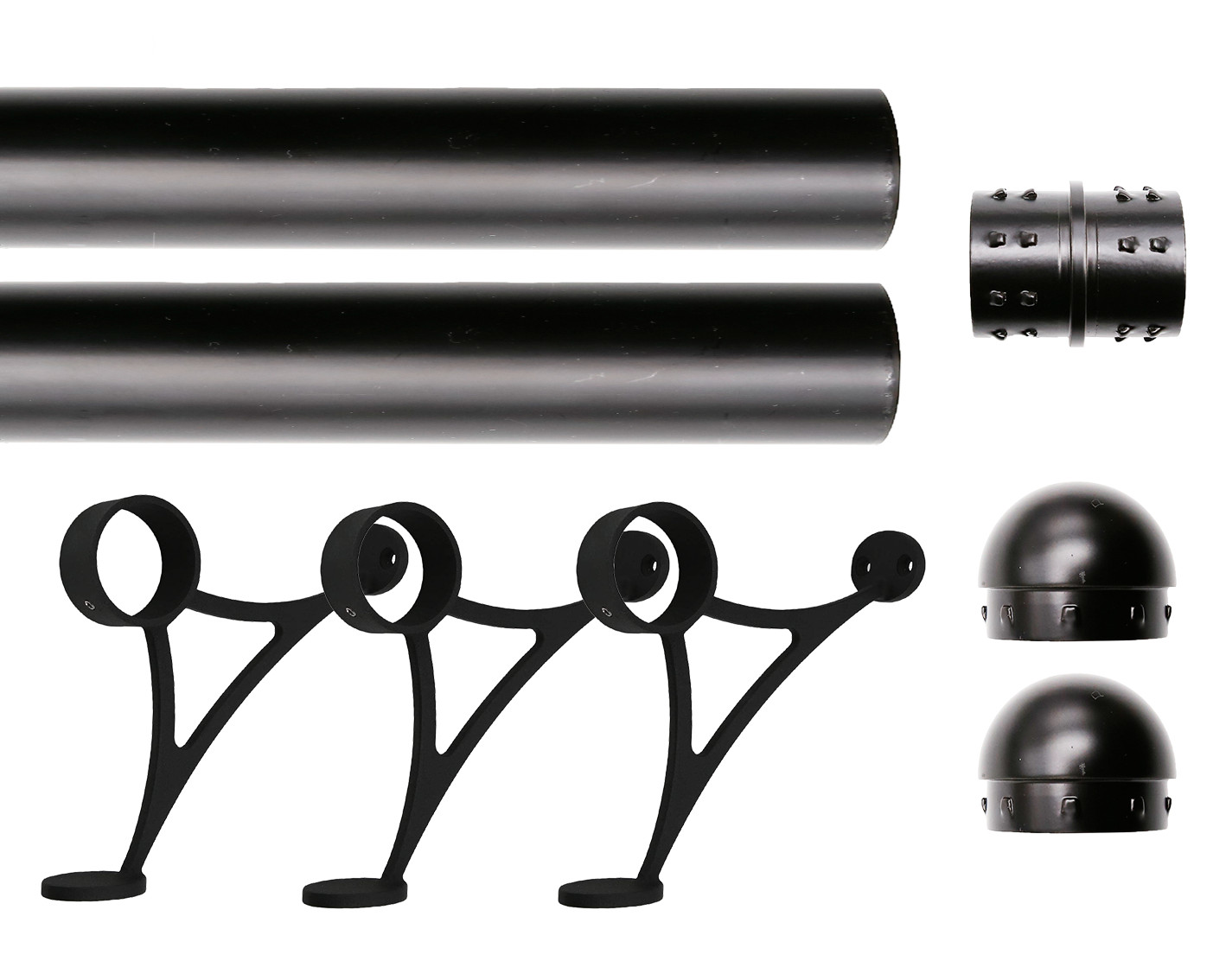 Solid Bar Mount Foot Rail Kit, 2" OD Stainless Steel Tubing w/Internal Connector gallery