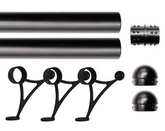 Solid Bar Mount Foot Rail Kit, 2″ OD Stainless Steel Tubing w/Internal Connector
