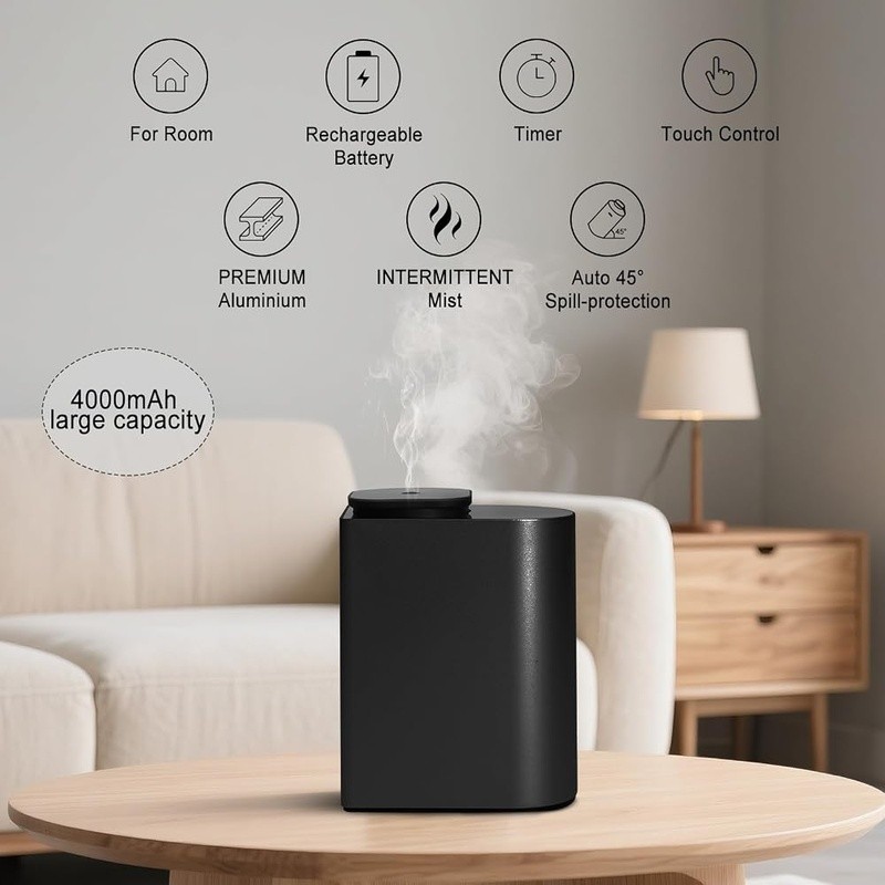 Waterless Essential Oil Diffuser Portable Aromatherapy Nebulizer LED Light New gallery
