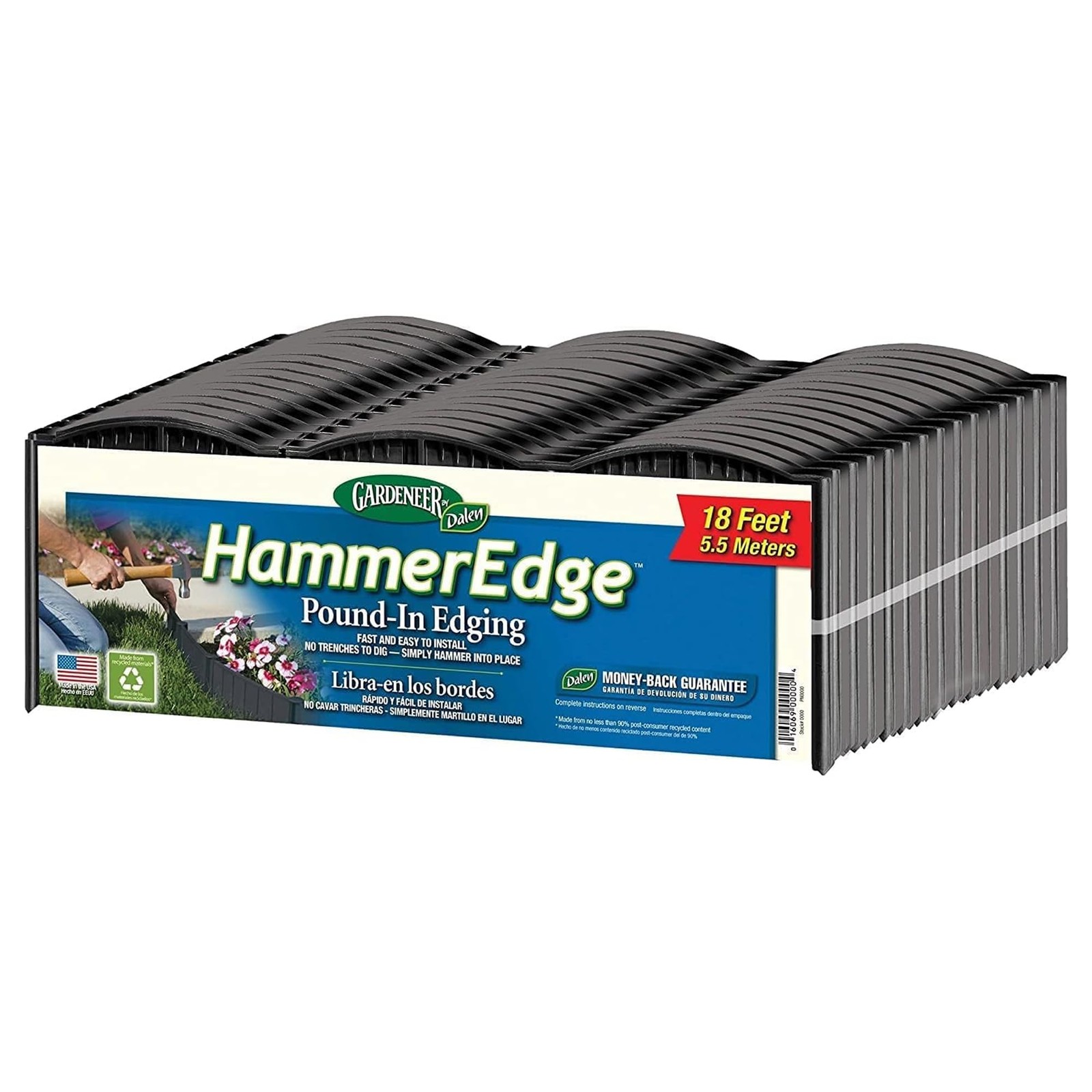 HammerEdge Pound in Edging - 16 Durable Interlocking Pieces -18 feet of Cover... gallery