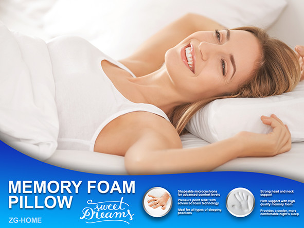 ZG-Home Memory Foam Queen with Velvet Cover, Support Orthopedic soft (24" x 15") gallery