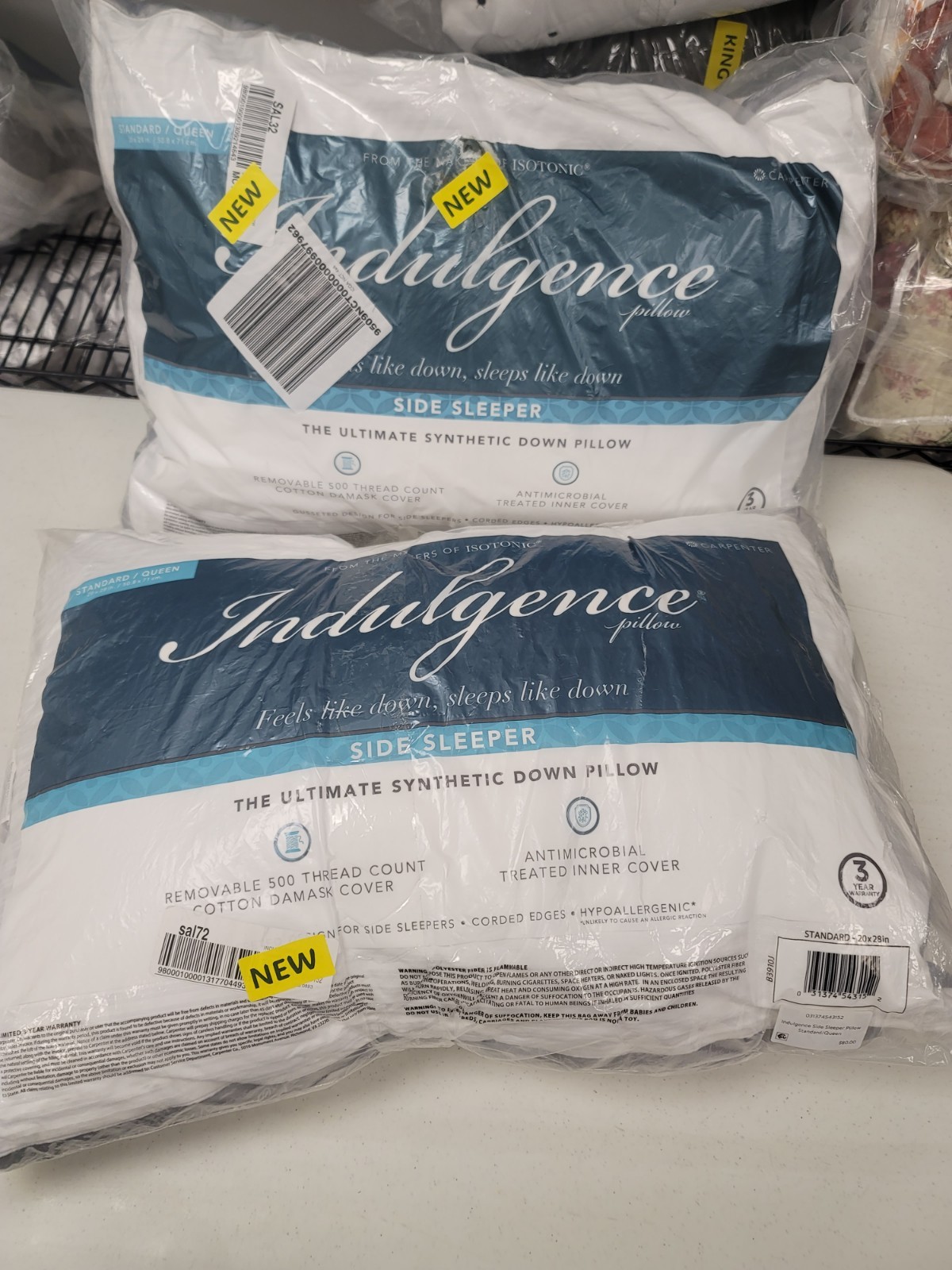 Indulgence by Isotonic 500 TC. 100% Cotton Cover Side Sleeper Pillow- Queen Pair gallery