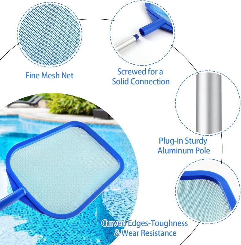 Pool Skimmer Net with Adjustable Aluminum Pole 23 to 60 Inches Ultra Fine Mesh gallery