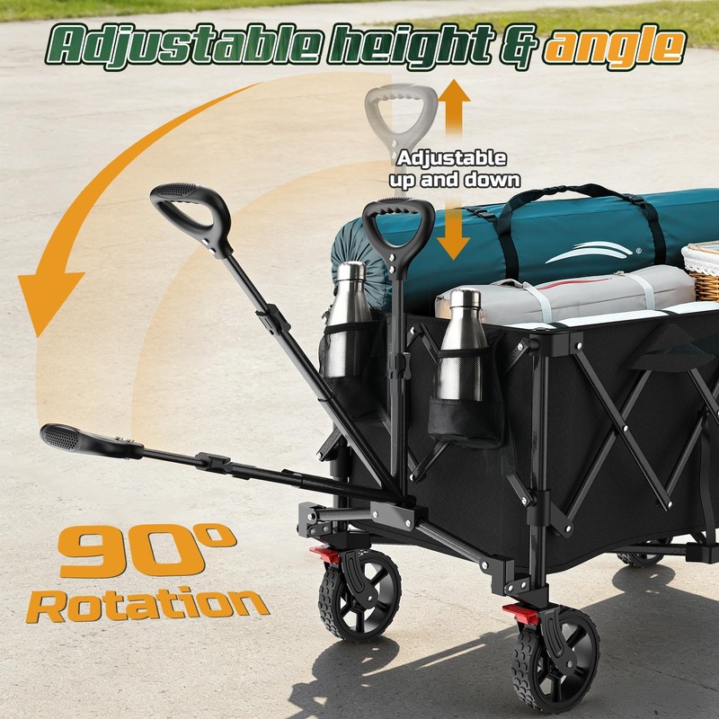 Wagons Carts Foldable,Collapsible Wagon with Wheels,450LBS Heavy Duty Beach W... gallery
