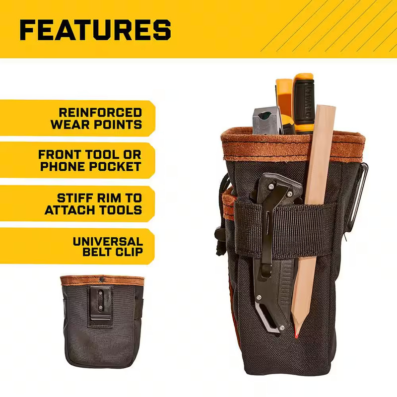 Tool Pouch Fastener Pouch Leather Nylon Tool Belt Bag Carpenter Electrician gallery