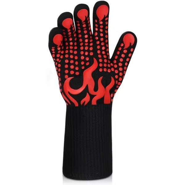 Universal Anti-Slip Heat Resistant BBQ Oven Gloves Fireproof Kitchen Cooking Glo gallery